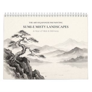 Calendario Paisajes brumosos japoneses Sumi-e