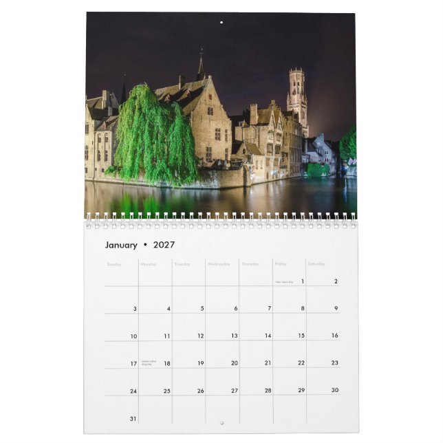 Calendario Paisajes de Brujas (Jan 2027)