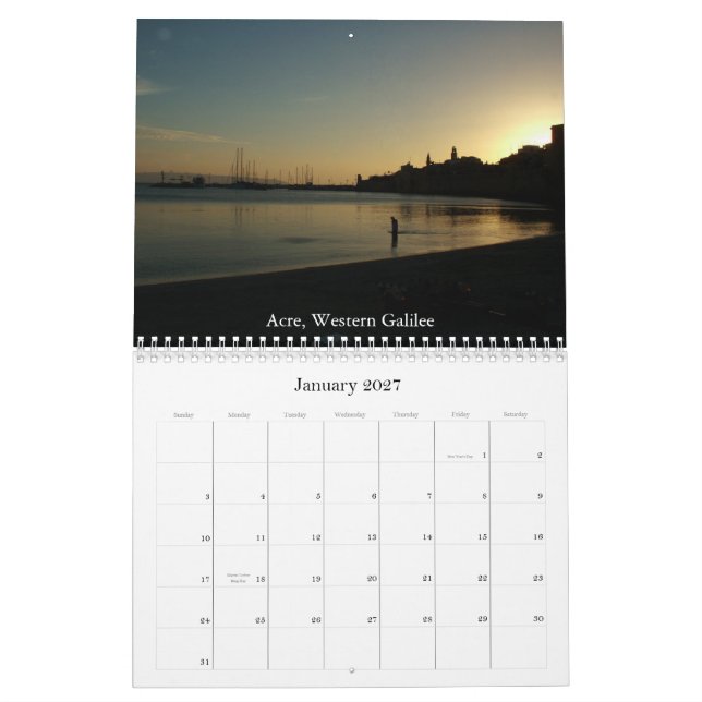 Calendario Paisajes de Galilea, Israel (Jan 2027)