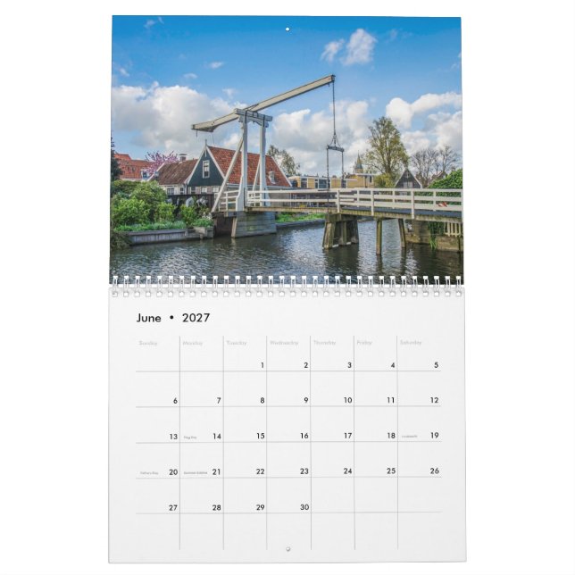 Calendario Paisajes de los Países Bajos (Jun 2027)