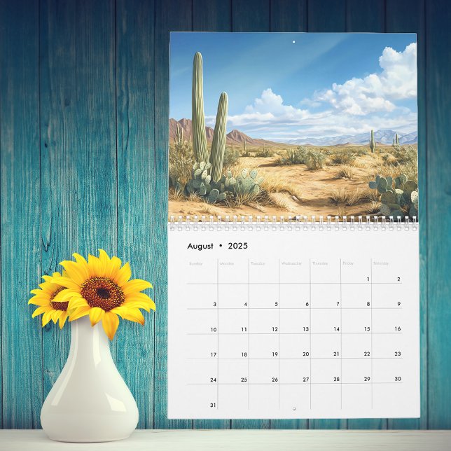 Calendario Paisajes del desierto de Cacti en acuarela (Subido por el creador)