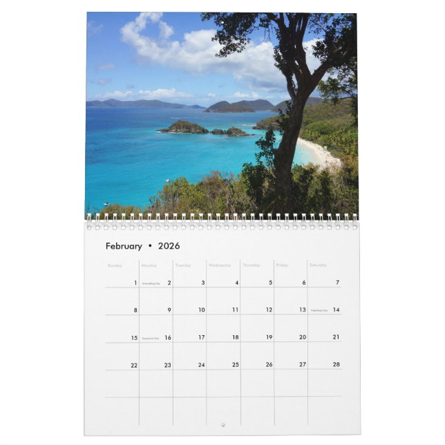 Calendario Paisajes marinos (Feb 2026)