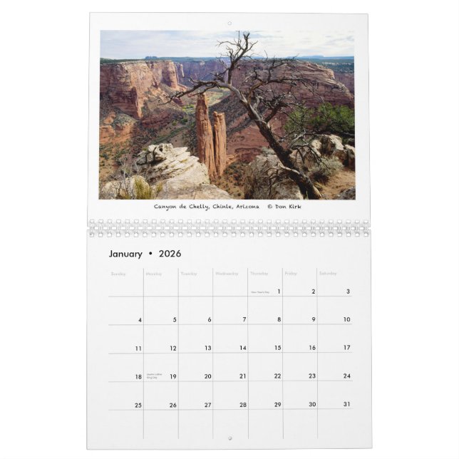 Calendario Paisajes occidentales (Jan 2026)