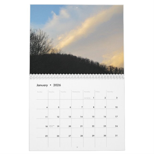 Calendario Paisajes occidentales de la montaña de Carolina (Jan 2026)
