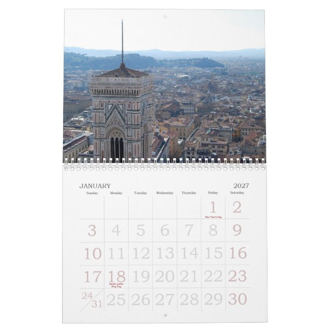 Calendario Paisajes toscanos (Jan 2027)