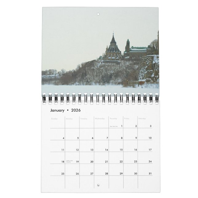 Calendario Paisajes y edificios (Jan 2026)
