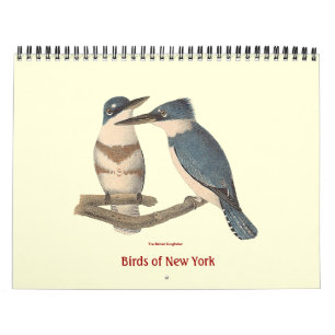 Calendario Pájaros de las litografías de Nueva York