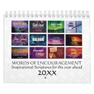 Calendario PALABRAS DE ALENTAMIENTO Biblia versus Año Persona