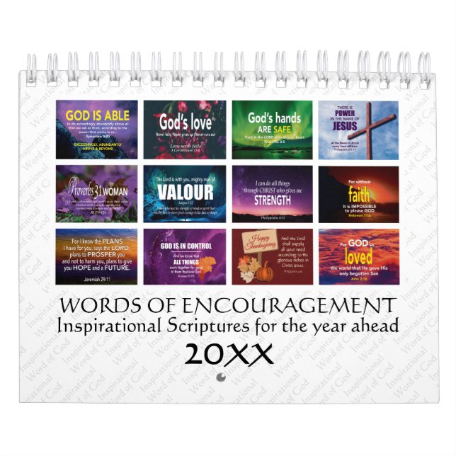 Calendario PALABRAS DE ALENTAMIENTO Biblia versus Año Persona (Tapa)