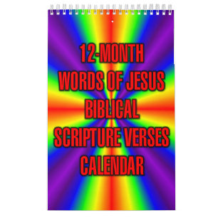 Calendario Palabras de Jesús Versículos Bíblicos de 12 Meses