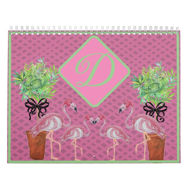 Calendario Palm Pink Flamingo Flamingos Terra Cotta (Tapa)