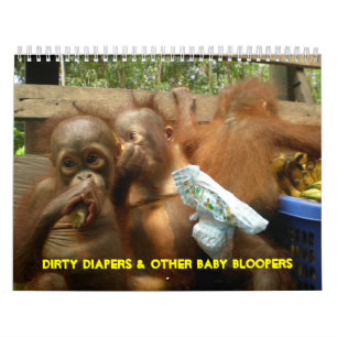 Calendario Pañales sucios y Bloopers del mono del bebé