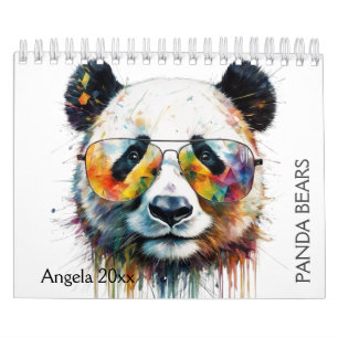 Calendario Panda Bear Watercolor