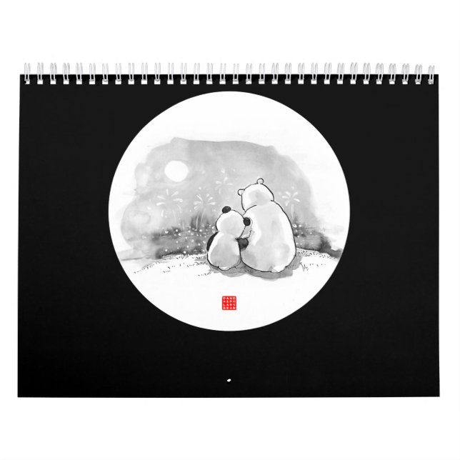 Calendario Panda Cuta Y El Amante De Los Animales Del Oso Pol (Tapa)