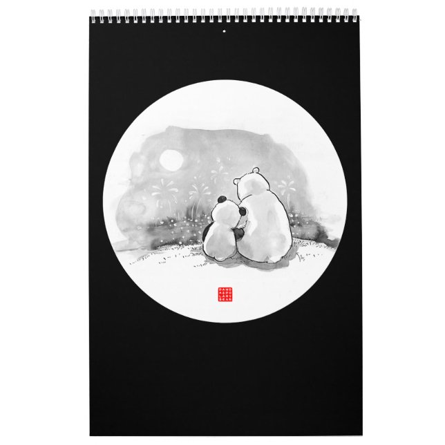 Calendario Panda Cuta Y El Amante De Los Animales Del Oso Pol (Tapa)