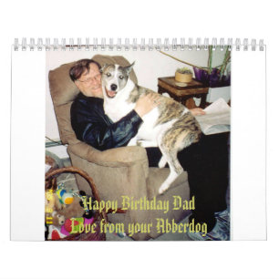 Calendario Papá del feliz cumpleaños, amor de su Abberdog