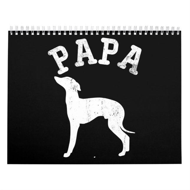 Calendario Papa italiano Greyhound Funny Gige Dad (Tapa)