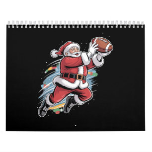 Calendario Papá Noel jugando fútbol americano Navidad 