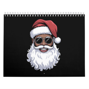 Calendario Papá Noel Negro Navidad Santa Afro Afroamericano