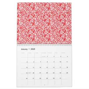 Calendario Papel de envolvimiento rojo y naranja con una mayo