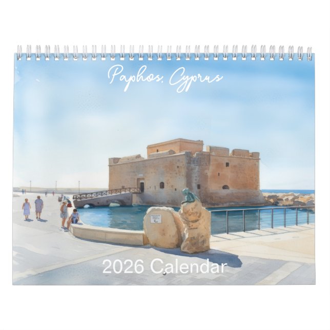 Calendario Paphos water colour style Calendar by PaphosLife (Tapa)