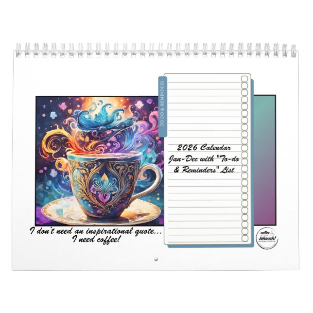 Calendario para Amantes del Café 2026 de 12 meses (Tapa)