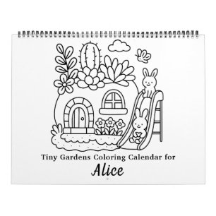 Calendario para colorear de jardines diminutos lin