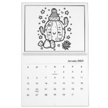 Calendario para colorear de niños lindos