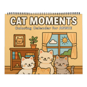 Calendario para colorear momentos de gatos lindos
