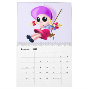 Calendario para niños con ilustraciones divertidas