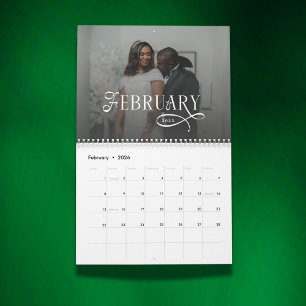 Calendario para recién casados 2026 Boda elegante