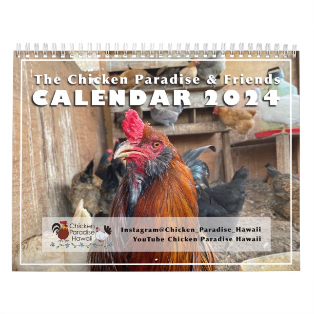 Calendario Paraíso de pollos en Hawái 2024 (Tapa)