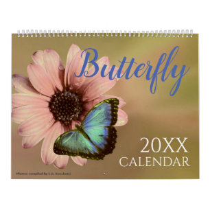 Calendario Pared de fotos de mariposas Mariposas
