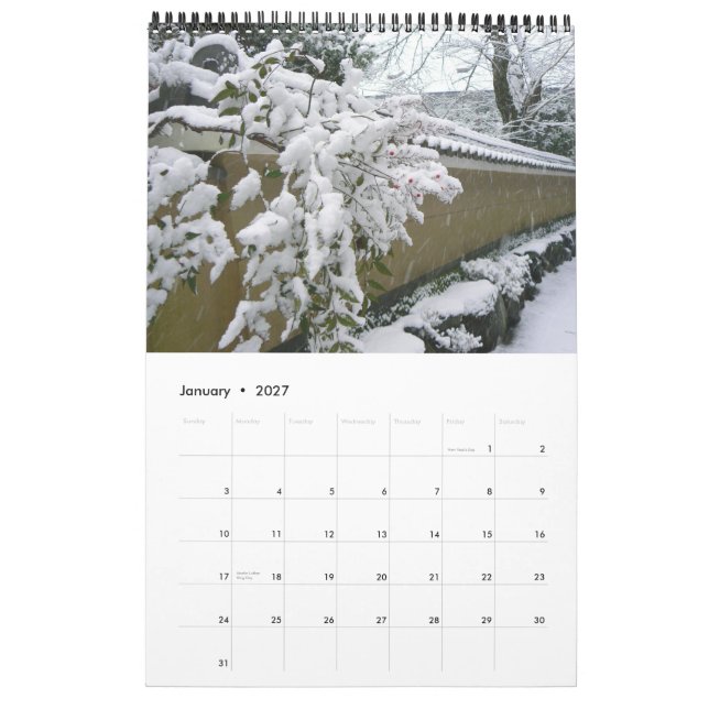 Calendario Paredes japonesas (Jan 2027)