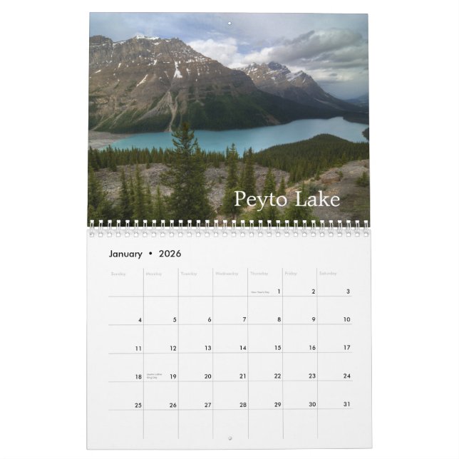Calendario Parque nacional Banff Canadá (Jan 2026)