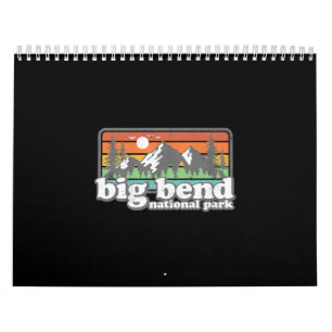 Calendario Parque nacional Big Bend Retro Camping Souven