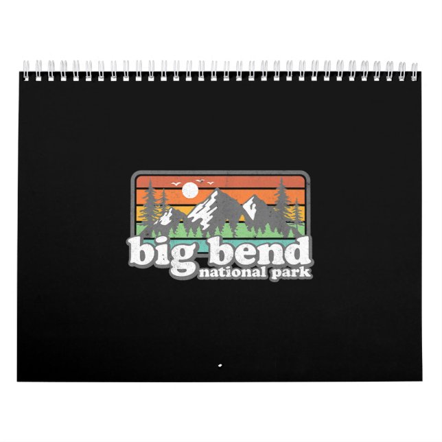 Calendario Parque nacional Big Bend Retro Camping Souven (Tapa)