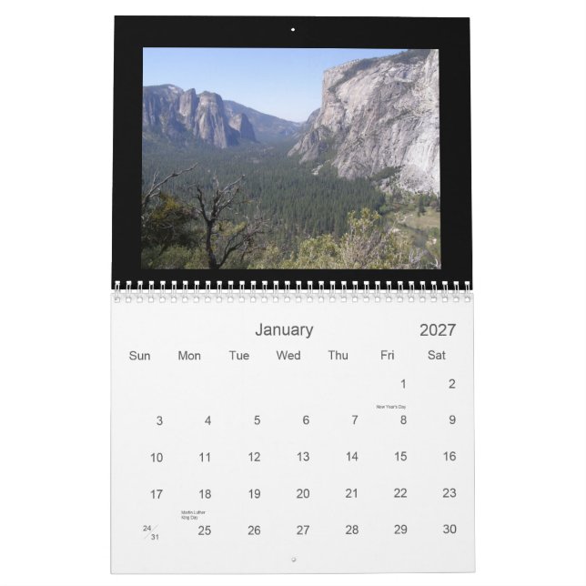 Calendario Parque nacional de Yosemite (Jan 2027)