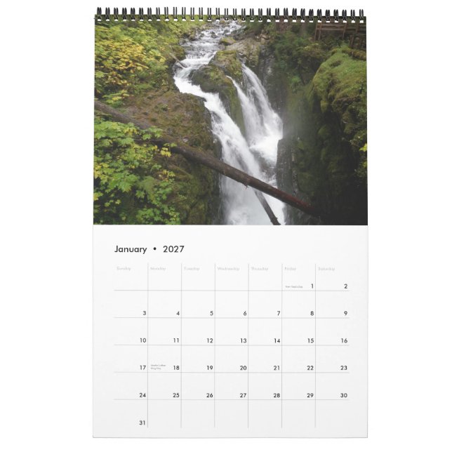 Calendario Parque nacional olímpico, área del solenoide Duc (Jan 2027)