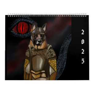 Calendario Pastor alemán "Dragones y perros"