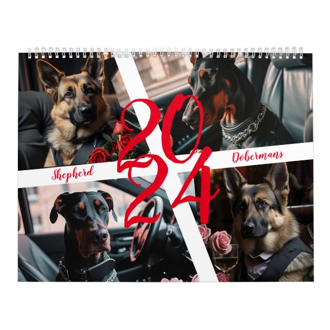 Calendario Pastores y Dobermans. 2024 (Tapa)