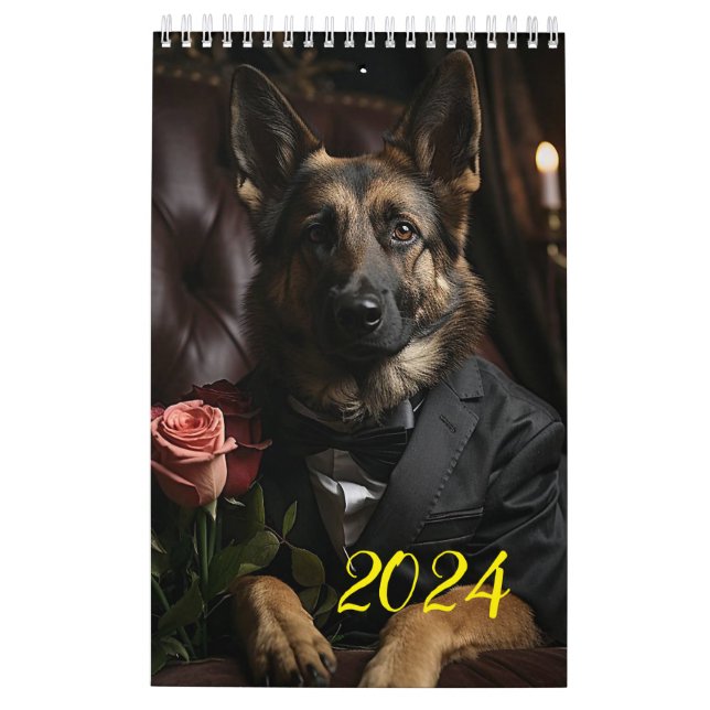 Calendario Pastores y Dobermans. 2024 (Reverso)