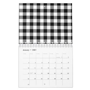 Calendario Patrón abstracto minimalista cuadrado en blanco y