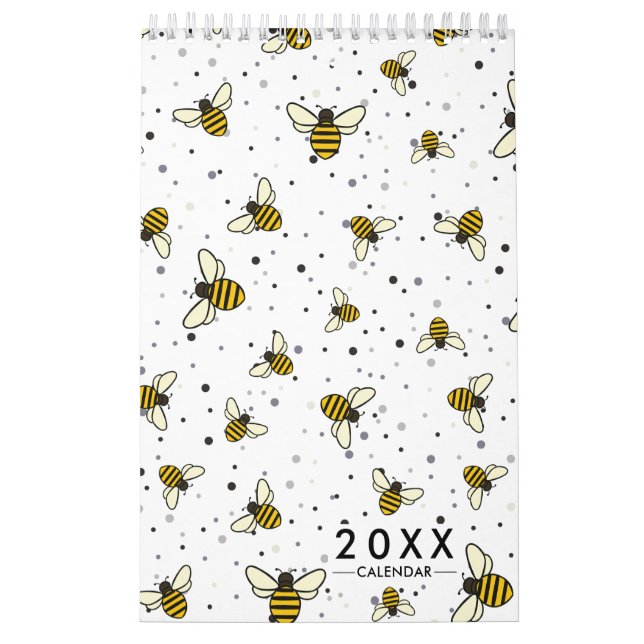 Calendario Patrón de abejas elegante 2026 (Tapa)