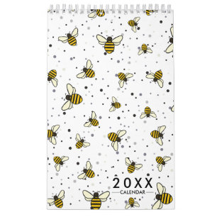 Calendario Patrón de abejas elegante 2026