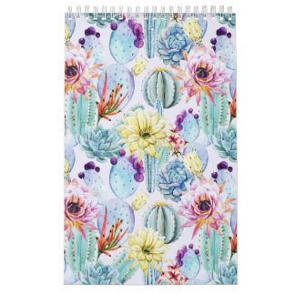 Calendario Patrón de cactus pequeños