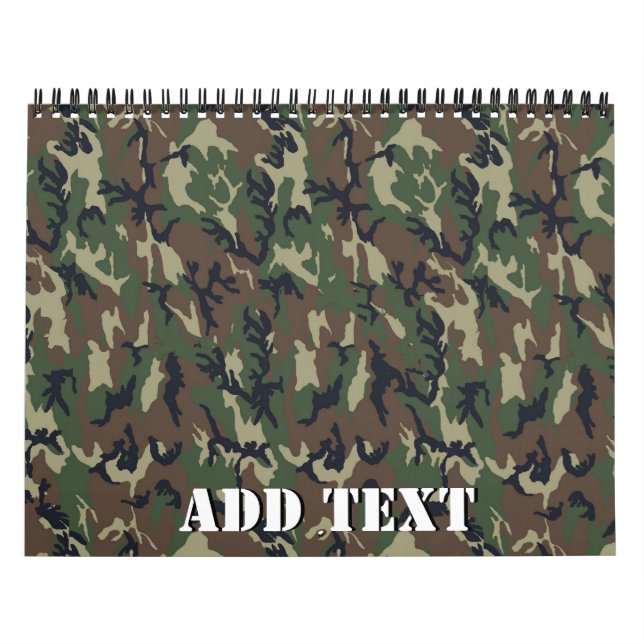 Calendario Patrón de camuflaje verde militar (Tapa)