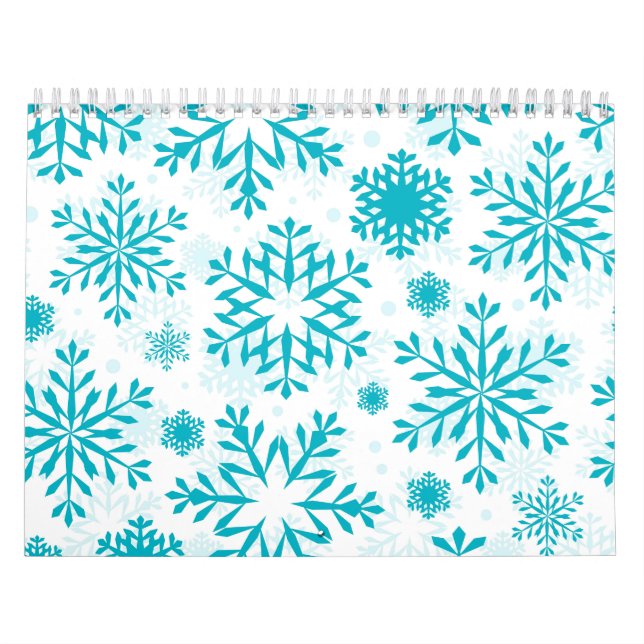 Calendario Patrón de copo de nieve azul (Tapa)