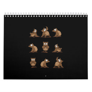 Calendario Patrón de emoción de búho gracioso