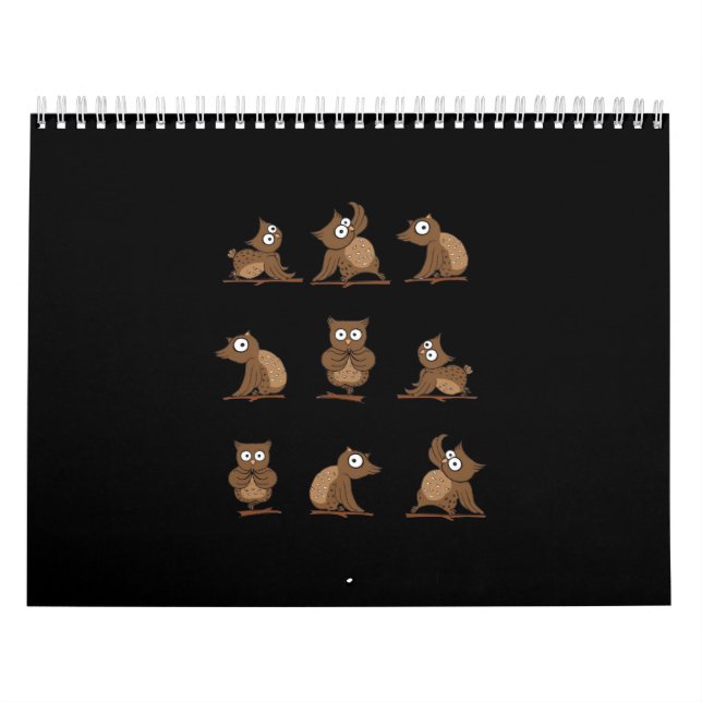 Calendario Patrón de emoción de búho gracioso (Tapa)